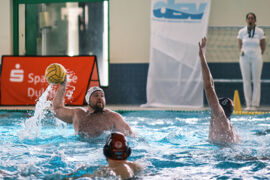Ulf Rantal beim Powerplay Mannmehr beim Wasserball DSV98 gegen SV Cannstatt in der DWL Bundesliga