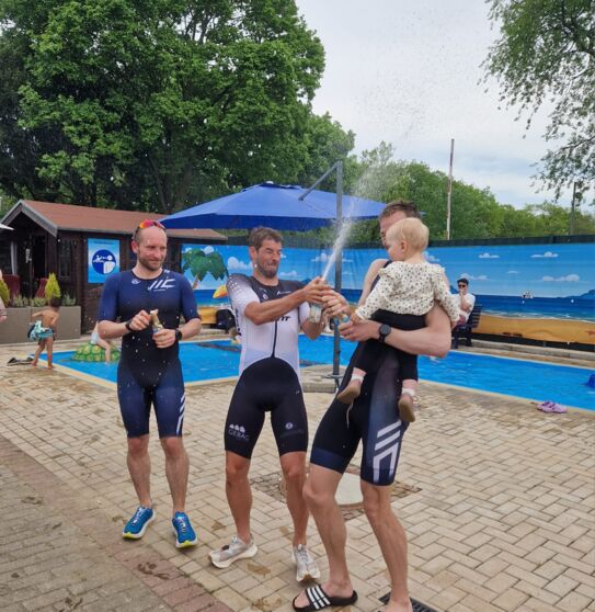 Sven heute bei der Siegerehrung zum Swim&Run